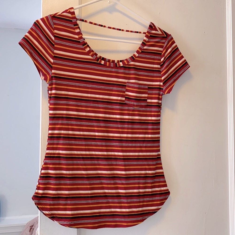 Striped polyester top